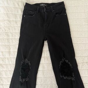 Stylish Black Distressed Ankle Jeans